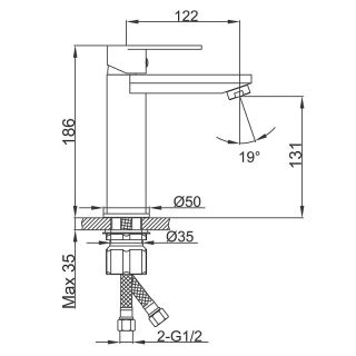 Смеситель для раковины Frap F10201-9 Оружейная сталь